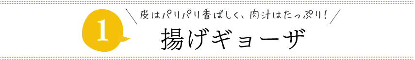 皮はパリパリ香ばしく、肉汁はたっぷり！ 揚げギョーザ