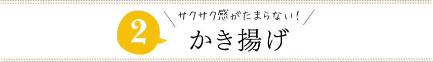 サクサク感がたまらない！かき揚げ