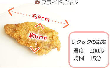 使用した食材、リクックの目安