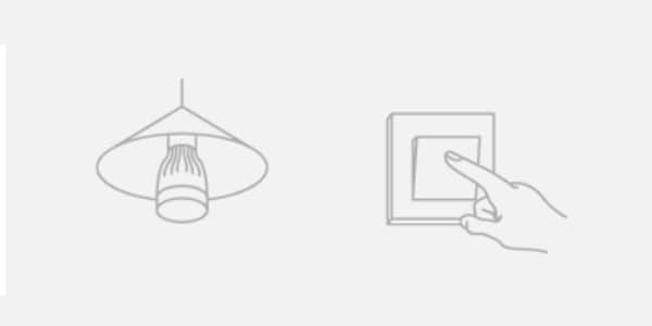 デバイス(LED電球)の電源を入れる。