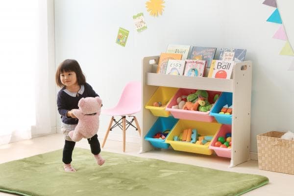 Amazon.co.jp: アイリスオーヤマ おもちゃ箱 絵本棚付き キャロット 幅85.6×奥行34.7×高さ79.8cm トイハウスラック  ETHR-26 : ホーム＆キッチン