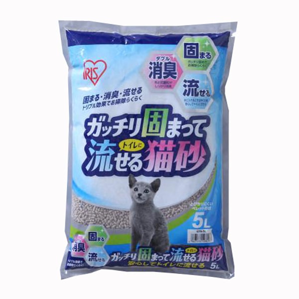 がっちり固まってトイレに流せる猫砂