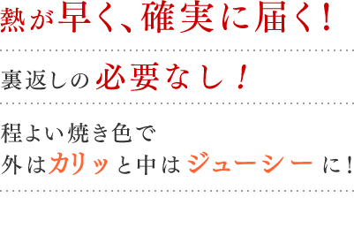 熱が早く、確実に届く！