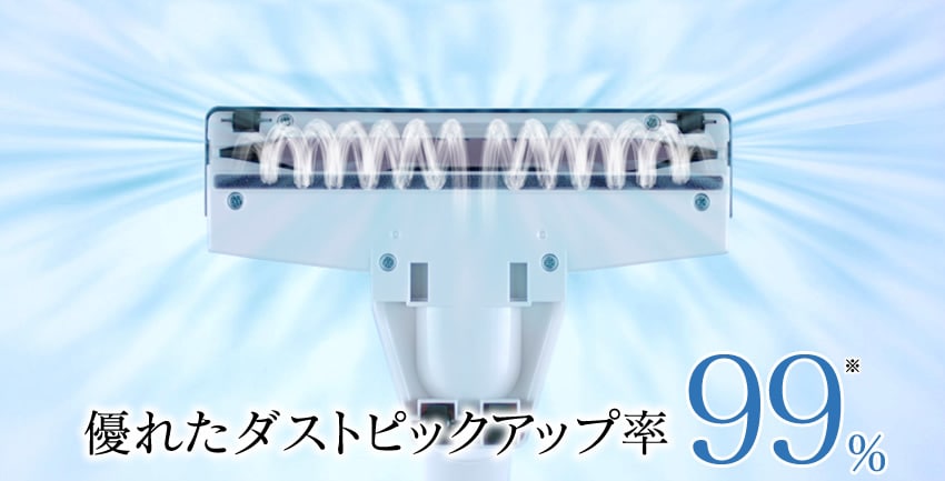 優れたダストピックアップ率 99％