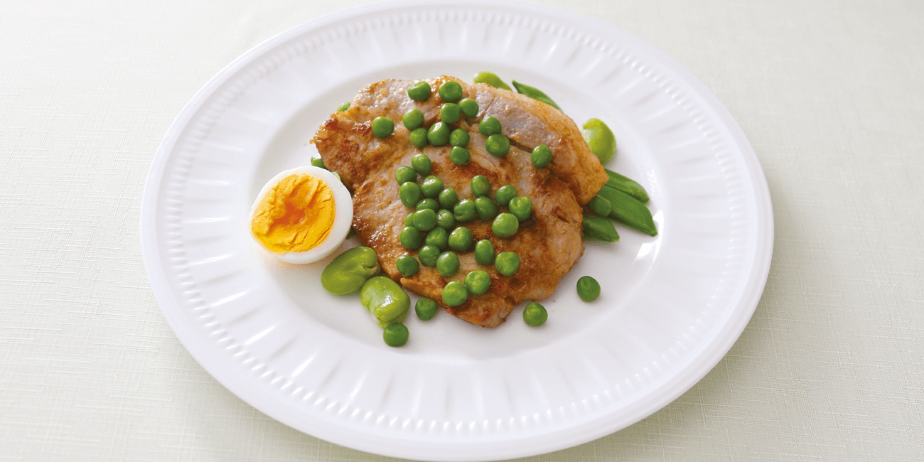 豚肉とビーンズ３種の白ワイン煮